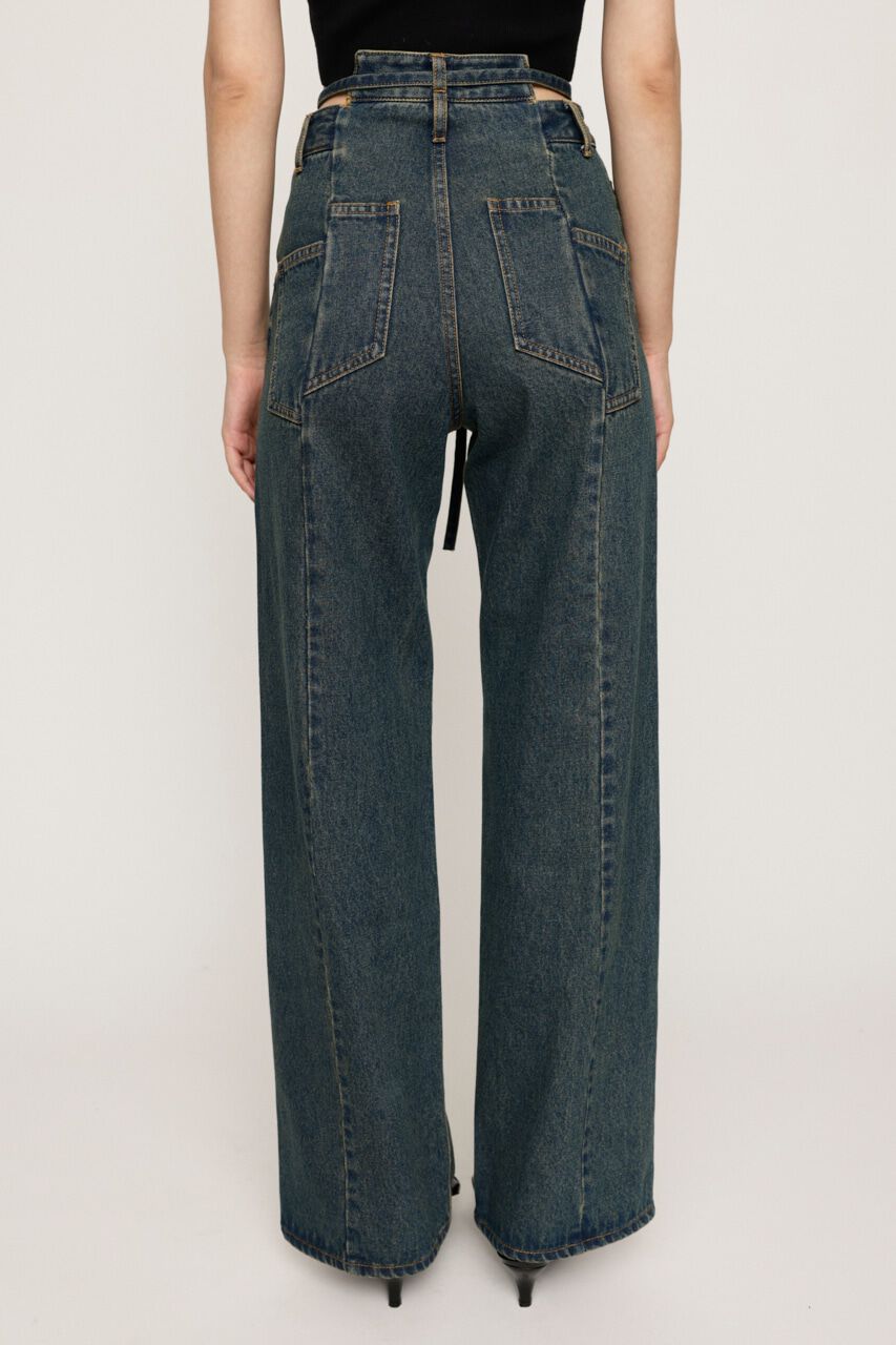 SLY「CUT OFF WAIST STRAIGHT パンツ」|デニム|