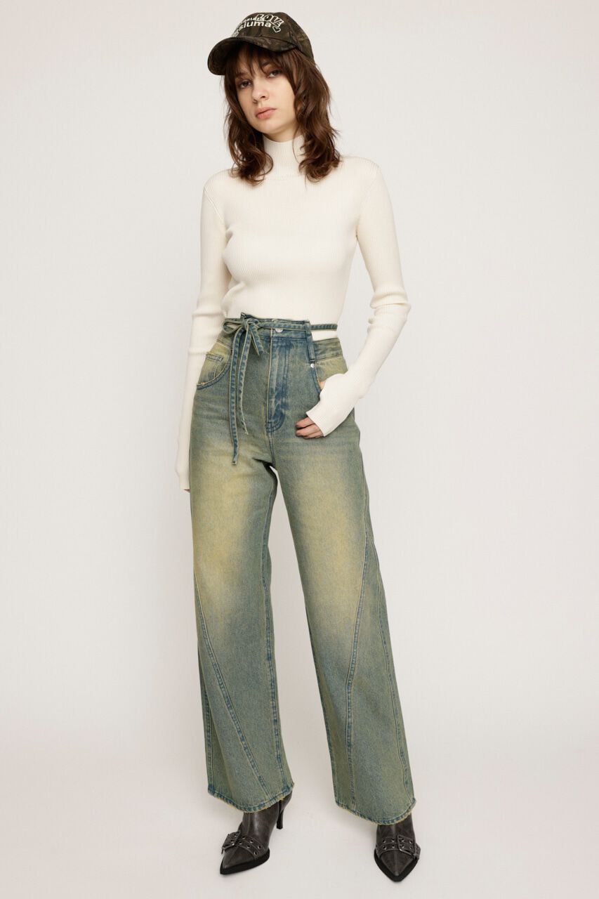 SLY「CUT OFF WAIST STRAIGHT パンツ」|デニム|Multi_1