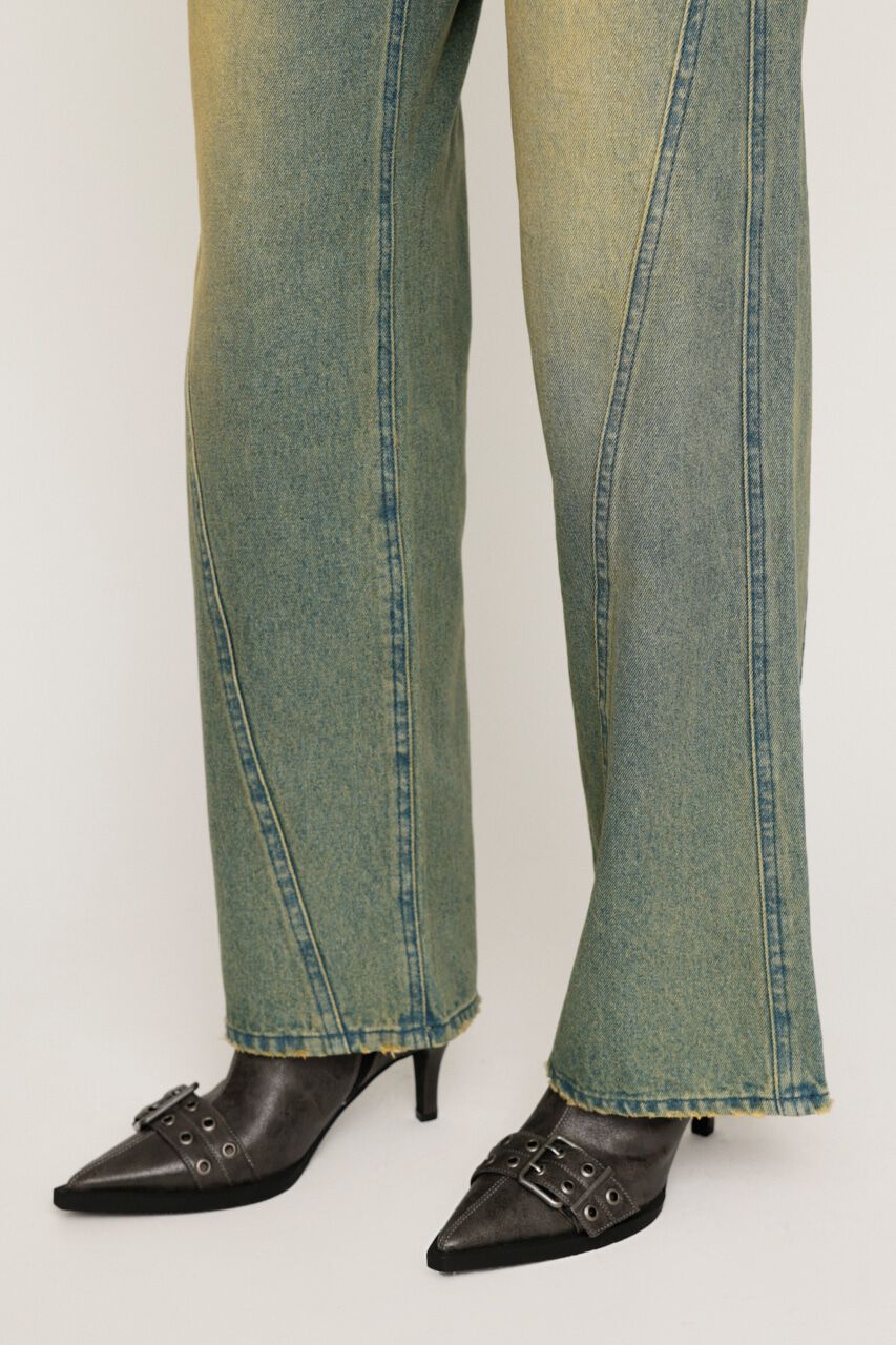 SLY「CUT OFF WAIST STRAIGHT パンツ」|デニム|