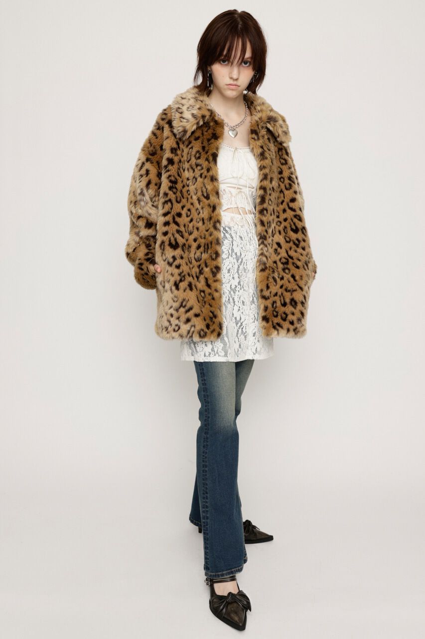 LEOPARD F／FUR FRONT HOOK コート（SLY）｜ルミネのファッション通販