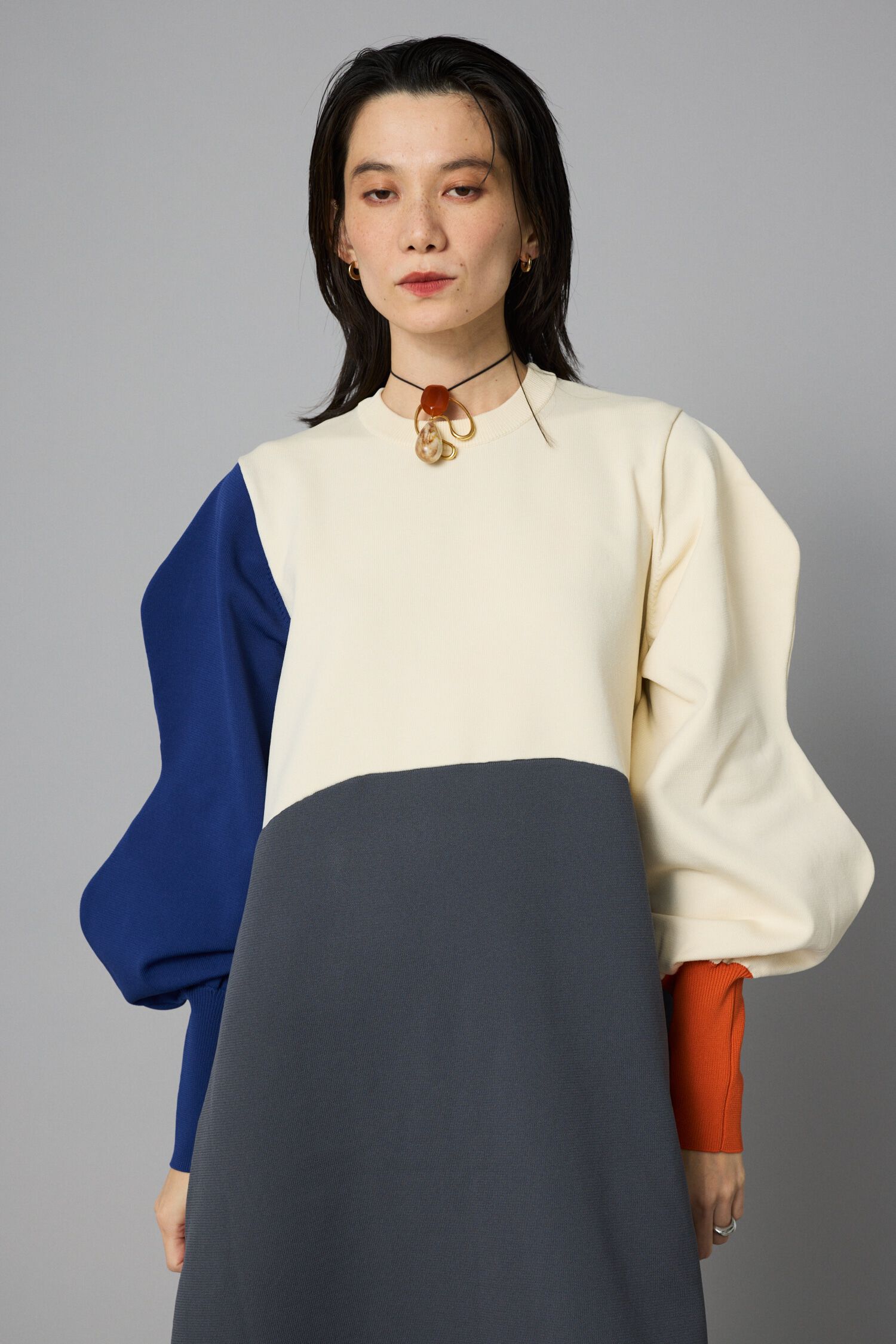 HeRIN.CYE「Mountain sleeve docking dress」|ワンピース|