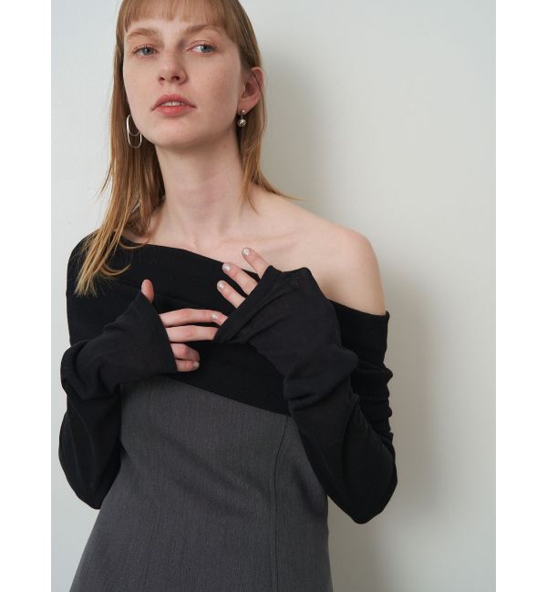 ELENDEEK「SHEER KNIT OFF SHOULDER」|ニット・セーター|