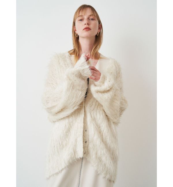 ELENDEEK「SUPER LONG SHAGGY CD」|カーディガン|オフホワイト