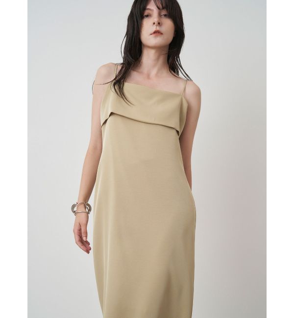 ELENDEEK「LAPEL I-LINE CAMI OP」|ワンピース|ベージュ