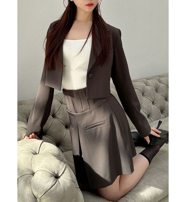 RESEXXY「コルセットミニスカート【セットアップ着用可能】」|スカート|チャコールグレー