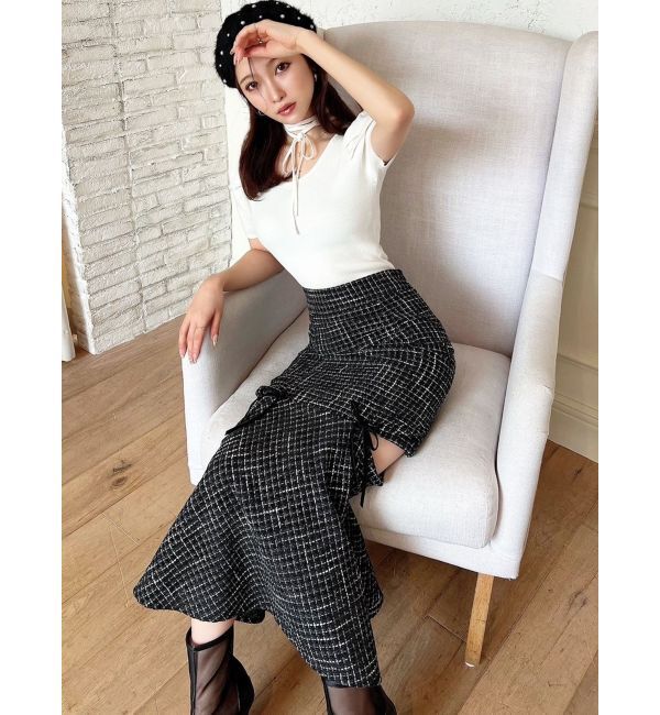 RESEXXY「カットアウトツイードマーメイドスカート」|スカート|