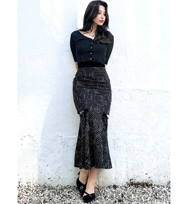 RESEXXY「カットアウトツイードマーメイドスカート」|スカート|