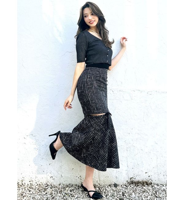 RESEXXY「カットアウトツイードマーメイドスカート」|スカート|