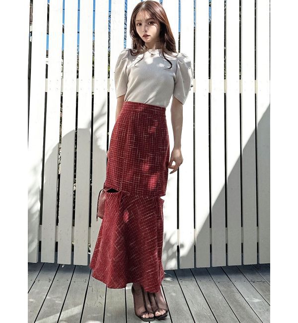 RESEXXY「カットアウトツイードマーメイドスカート」|スカート|