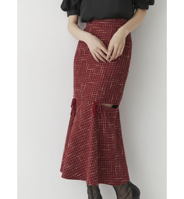 RESEXXY「カットアウトツイードマーメイドスカート」|スカート|