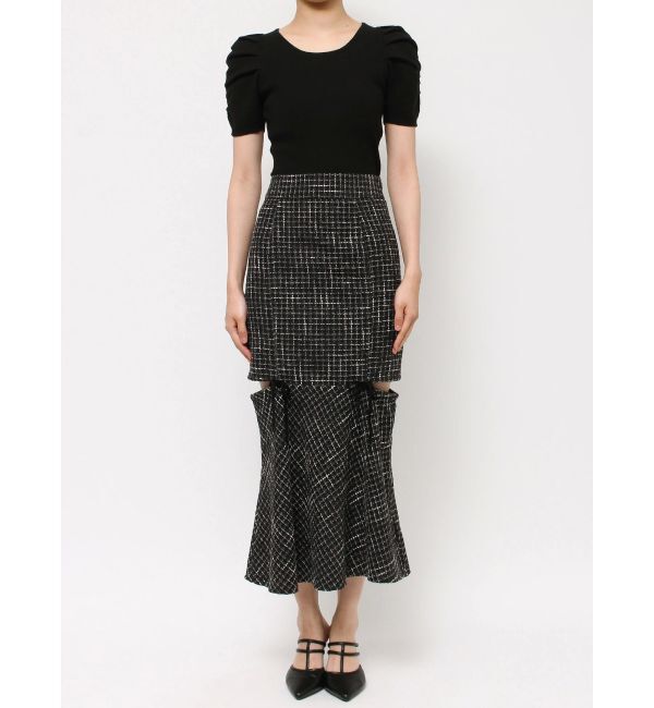 RESEXXY「カットアウトツイードマーメイドスカート」|スカート|