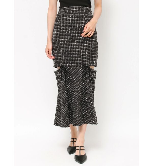 RESEXXY「カットアウトツイードマーメイドスカート」|スカート|