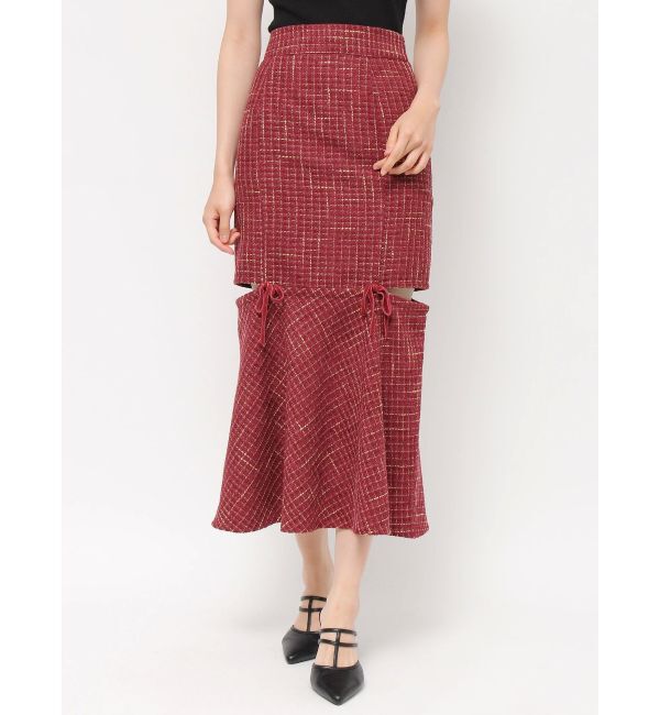 RESEXXY「カットアウトツイードマーメイドスカート」|スカート|