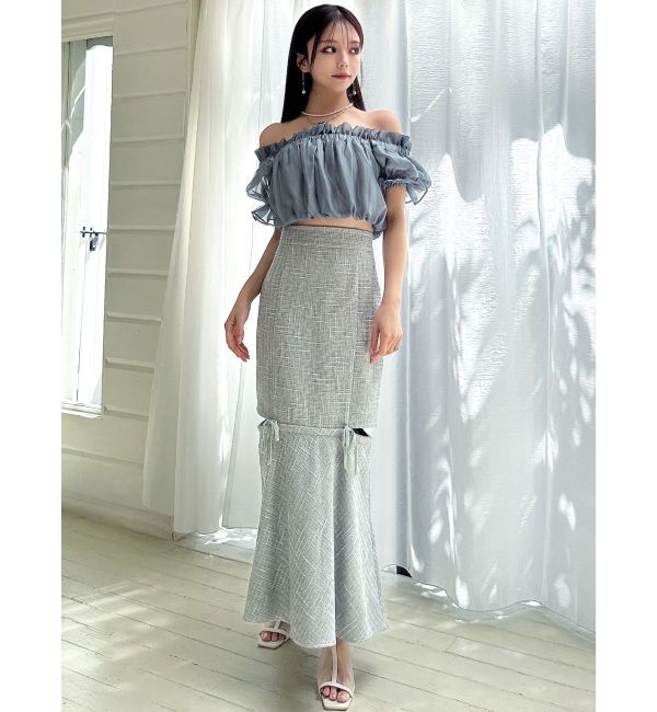 RESEXXY「カットアウトツイードマーメイドスカート」|スカート|