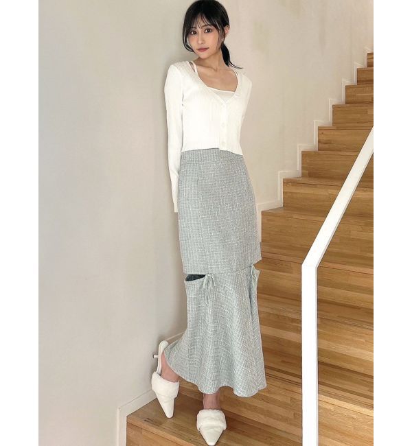RESEXXY「カットアウトツイードマーメイドスカート」|スカート|