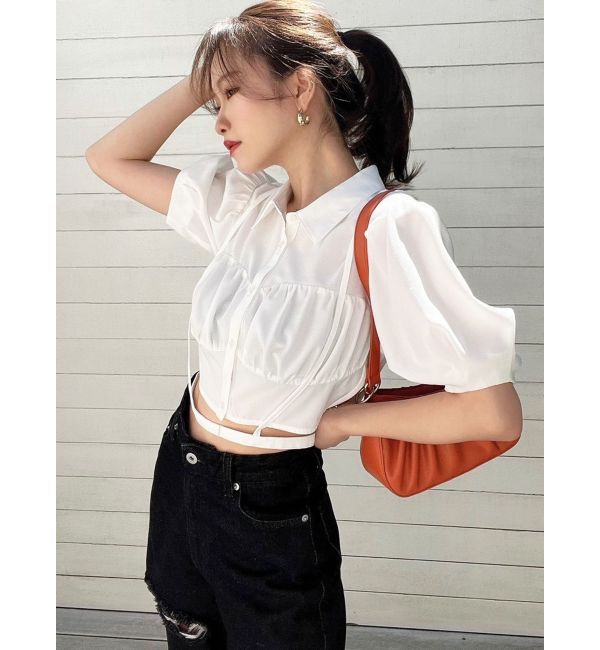 RESEXXY「ナローストラップコルセットシャツ」|シャツ・ブラウス|