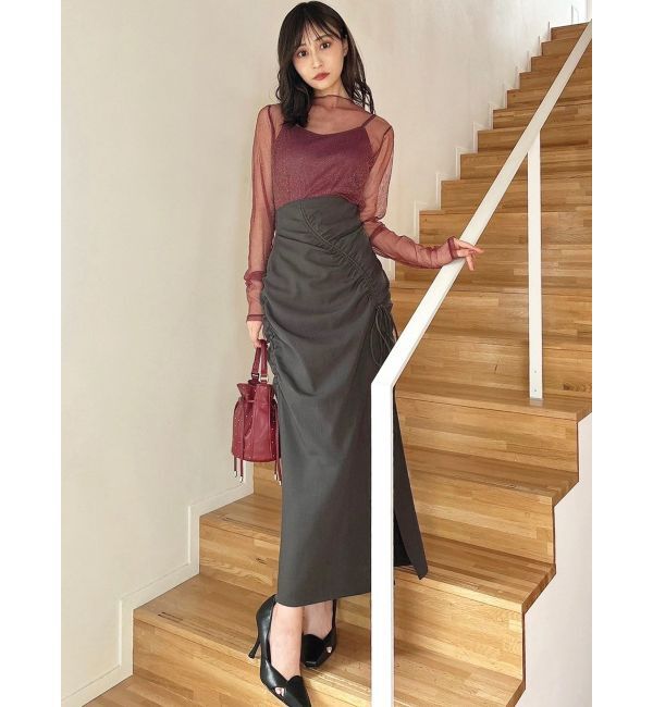 RESEXXY「ギャザーデザインタイトスカート」|スカート|