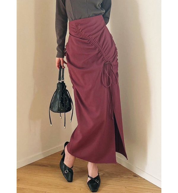 RESEXXY「ギャザーデザインタイトスカート」|スカート|ピンク