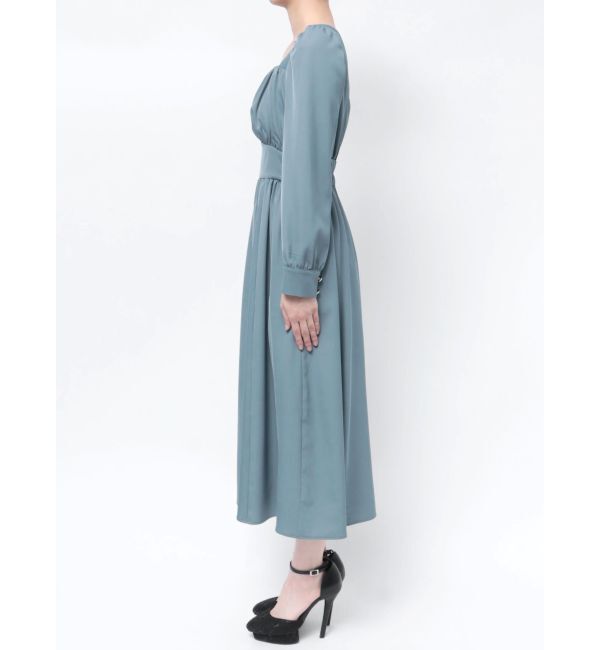 RESEXXY「フロントギャザーフレアロングワンピース」|ワンピース|