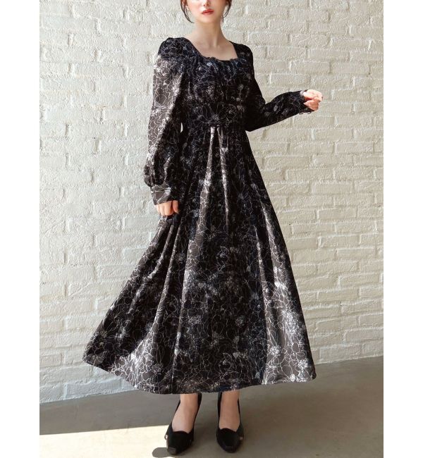 RESEXXY「フロントギャザーフレアロングワンピース」|ワンピース|