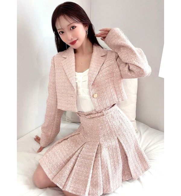 RESEXXY「ツイードクロップドジャケット【セットアップ着用可能】」|テーラードジャケット|