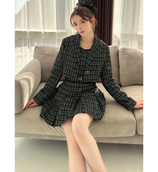 RESEXXY「ツイードクロップドジャケット【セットアップ着用可能】」|テーラードジャケット|