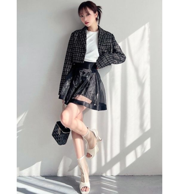 RESEXXY「ツイードクロップドジャケット【セットアップ着用可能】」|テーラードジャケット|