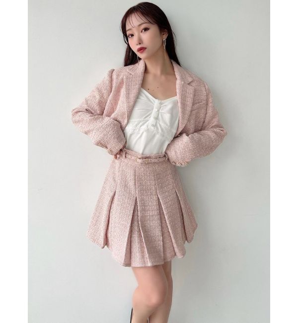 RESEXXY「ツイードクロップドジャケット【セットアップ着用可能】」|テーラードジャケット|