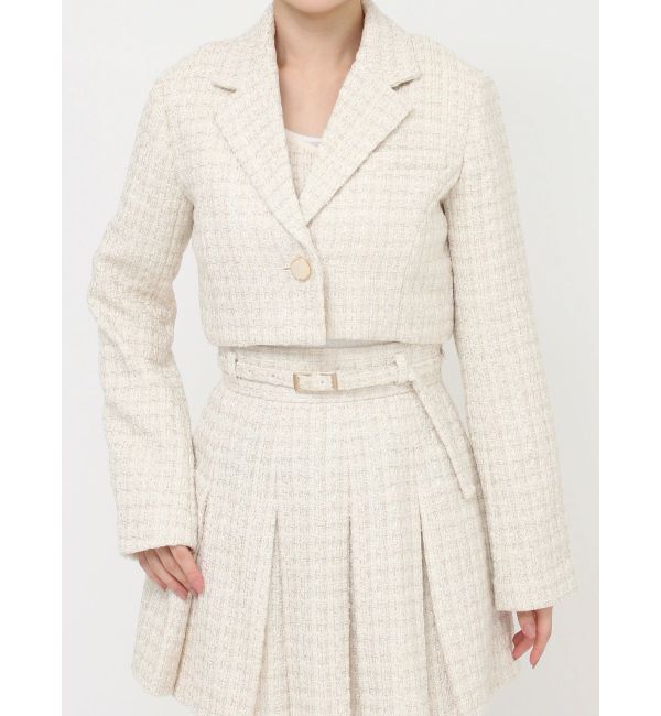 RESEXXY「ツイードクロップドジャケット【セットアップ着用可能】」|テーラードジャケット|