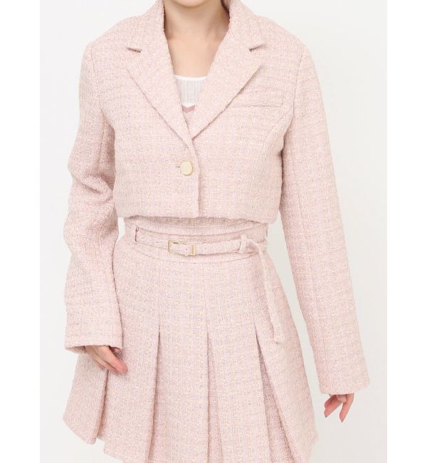 RESEXXY「ツイードクロップドジャケット【セットアップ着用可能】」|テーラードジャケット|