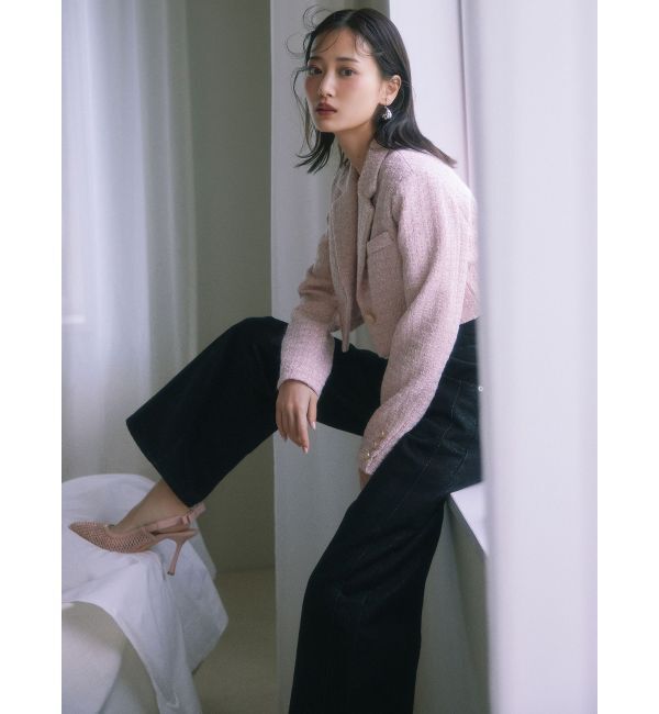 RESEXXY「ツイードクロップドジャケット【セットアップ着用可能】」|テーラードジャケット|