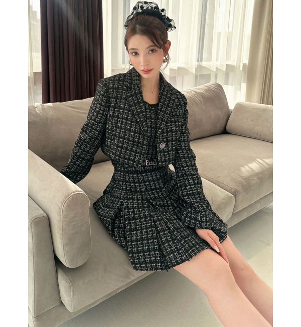 RESEXXY「ツイードクロップドジャケット【セットアップ着用可能】」|テーラードジャケット|