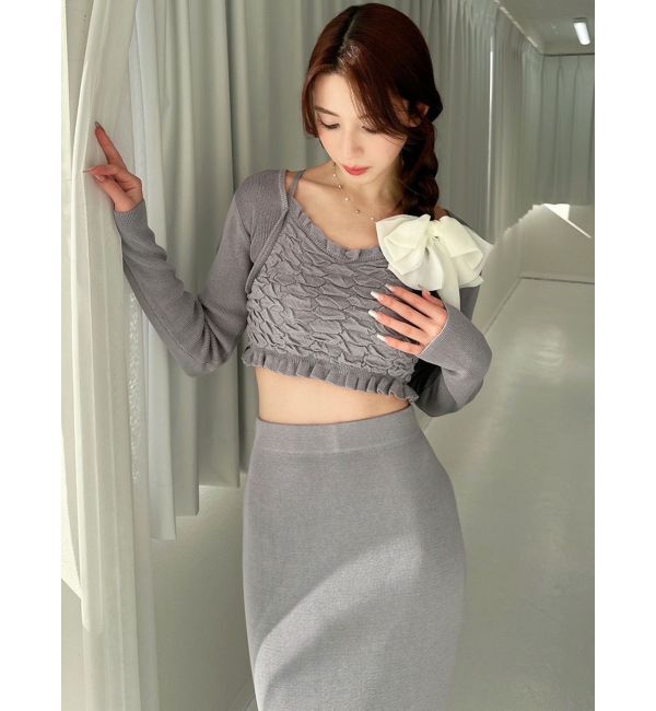 RESEXXY「シャーリングニットトップス【セットアップ着用可能】」|ニット・セーター|