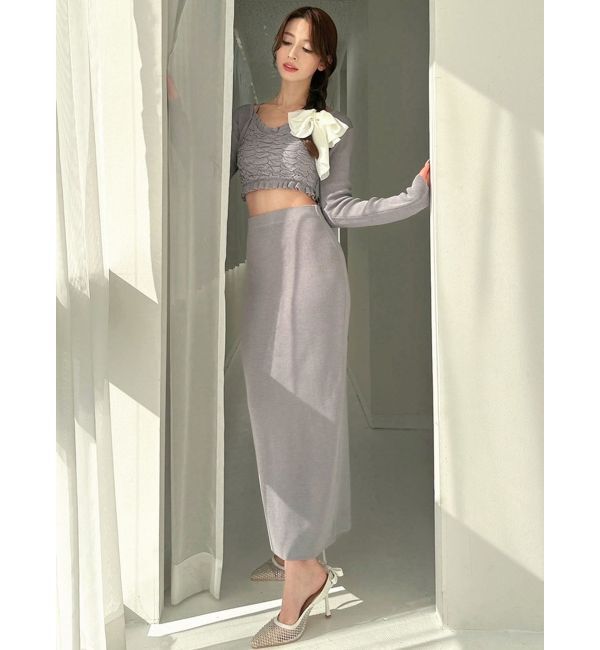 RESEXXY「シャーリングニットトップス【セットアップ着用可能】」|ニット・セーター|