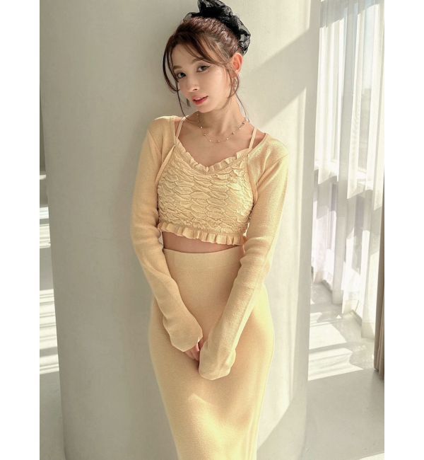 RESEXXY「シャーリングニットトップス【セットアップ着用可能】」|ニット・セーター|