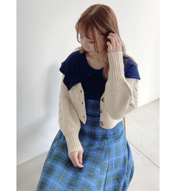 dazzlin「ケーブルラインショートカーディガン」|カーディガン|