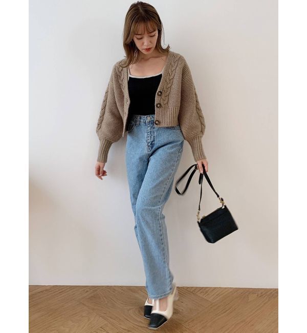 dazzlin「ケーブルラインショートカーディガン」|カーディガン|