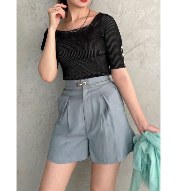 dazzlin「グロッシーショートパンツ」|その他|ブルー