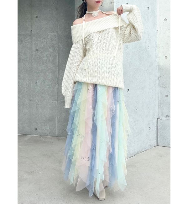 dazzlin「ナナイロフリルスカート」|スカート|