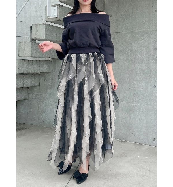 dazzlin「ナナイロフリルスカート」|スカート|