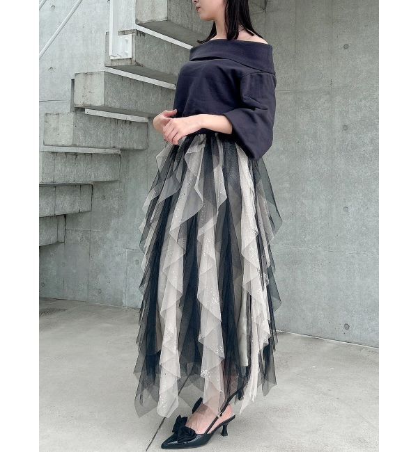 dazzlin「ナナイロフリルスカート」|スカート|