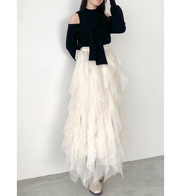 dazzlin「ナナイロフリルスカート」|スカート|