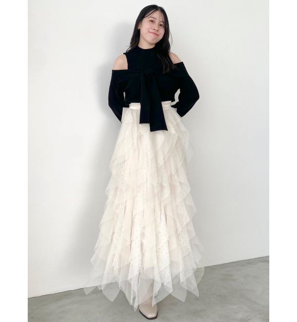 dazzlin「ナナイロフリルスカート」|スカート|