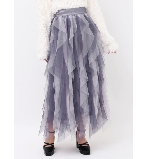 dazzlin「ナナイロフリルスカート」|スカート|パープル