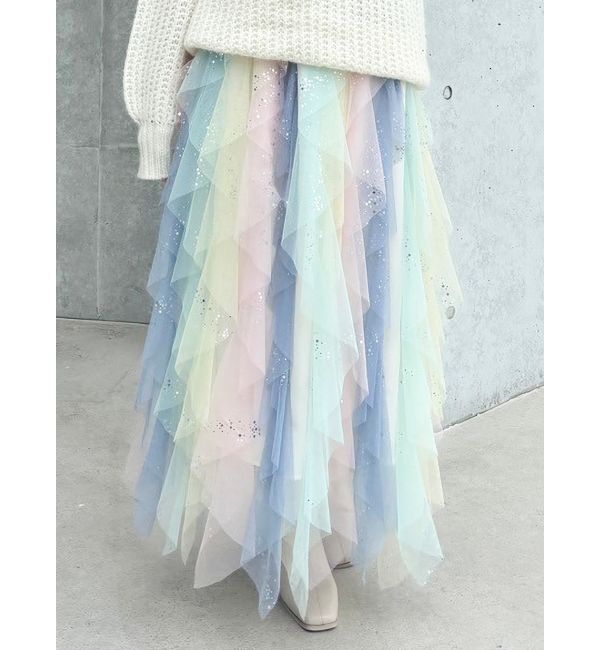 dazzlin「ナナイロフリルスカート」|スカート|ミックス