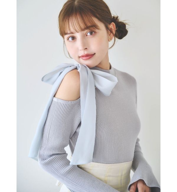dazzlin「ワンショルリボンニットトップス」|ニット・セーター|