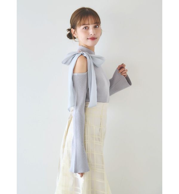 dazzlin「ワンショルリボンニットトップス」|ニット・セーター|