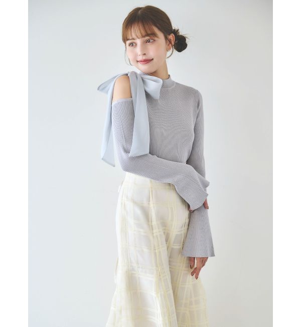 dazzlin「ワンショルリボンニットトップス」|ニット・セーター|