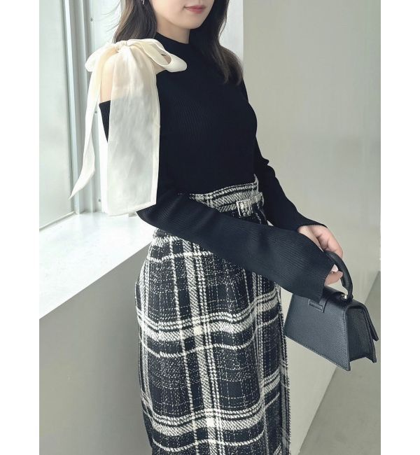 dazzlin「ワンショルリボンニットトップス」|ニット・セーター|