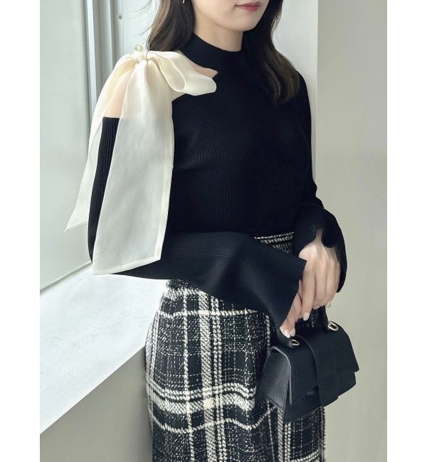 dazzlin「ワンショルリボンニットトップス」|ニット・セーター|